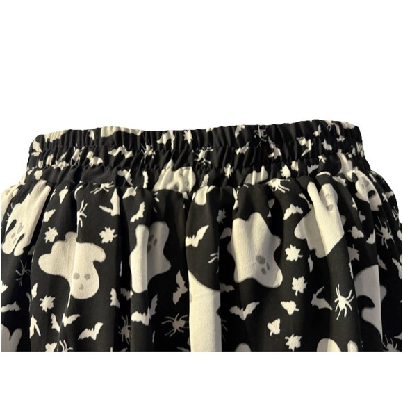 ModCloth Ghosts Spiders Black Whimsigoth 50s Halloween Fall Swing Skirt SZ M - Picture 4 of 11